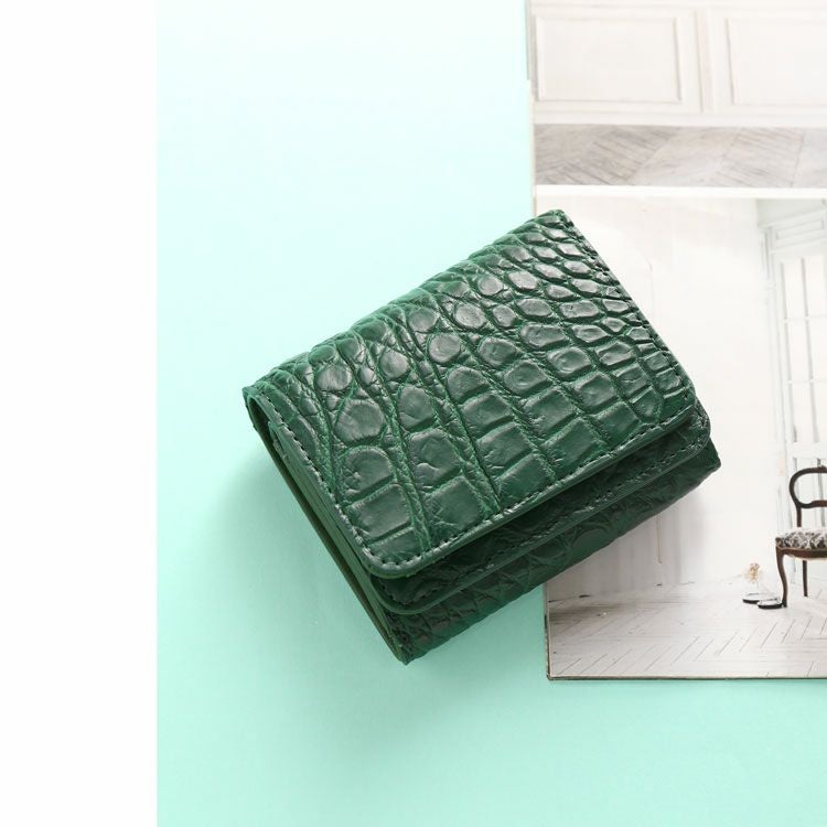 財布 メンズ ミニ財布 クロコダイル 三つ折り マット 加工 4FA