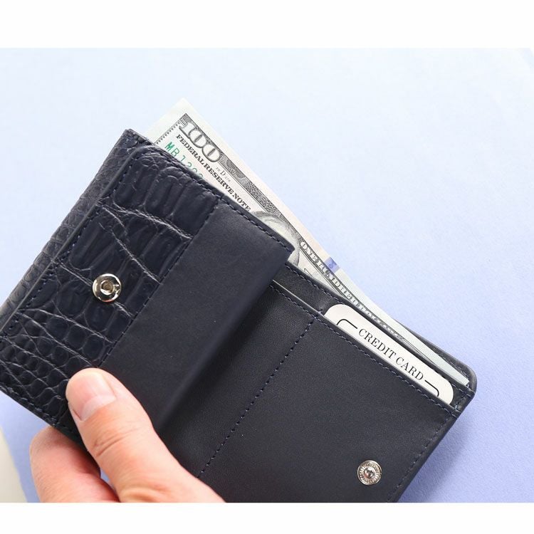 財布 メンズ ミニ財布 クロコダイル 三つ折り マット 加工 4FA