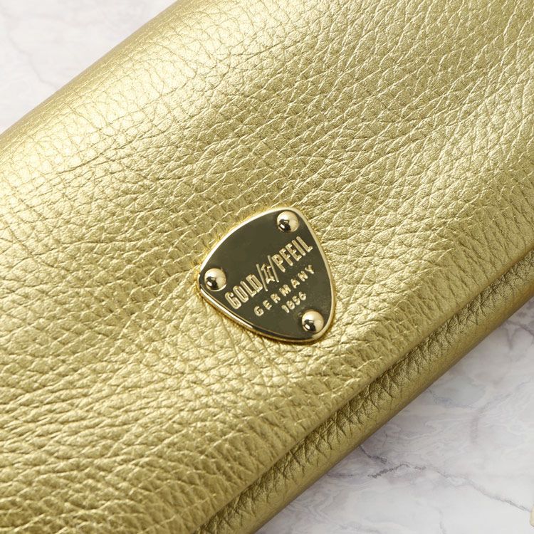 長財布ブラックシンプル上品ワンポイントTHゴールドロゴ サンローラン SAINT LAURENT 二つ折り長財布 レディース 長財布