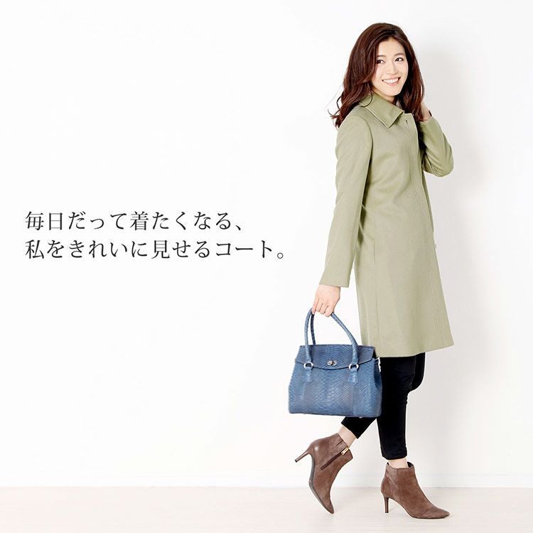 カシミヤ コート 100% ステンカラーコート レディース 冬 カシミヤ