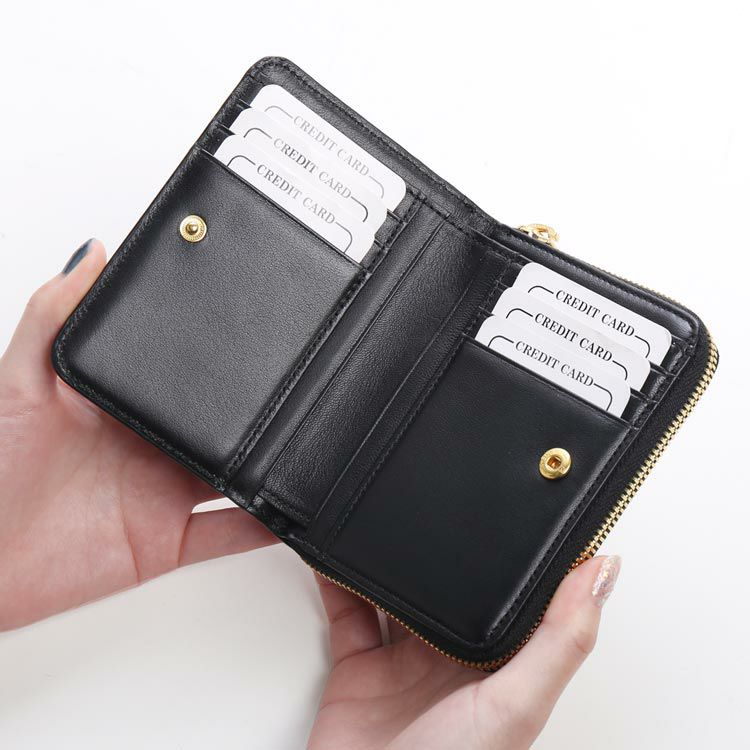 クロコダイル ミニ財布 レディース 本革 シャイニング 加工 4FA