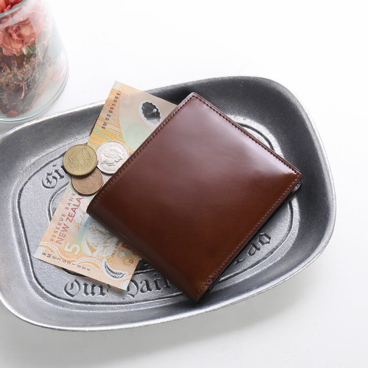 PRAIRIE 日本製 二つ折り財布 メンズ ナチュラルコードバン 小銭入れ