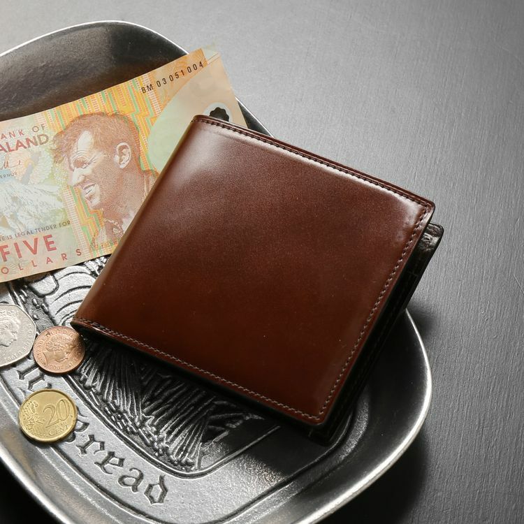 PRAIRIE 日本製 二つ折り財布 メンズ ナチュラルコードバン 小銭入れ