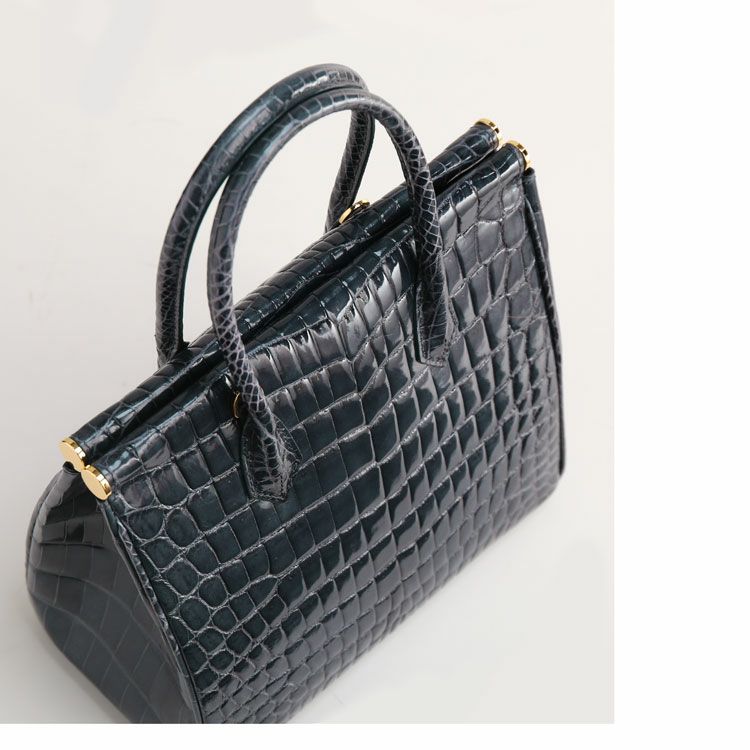 クロコダイル ハンドバッグ 2WAY ショルダーベルト付き レディース 4FA