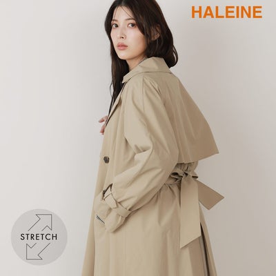 HALEINE トレンチコート ライナー付き レディース 撥水 バックプリーツ 