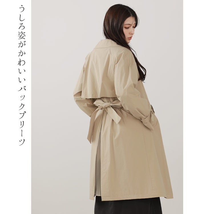 HALEINE トレンチコート ライナー付き レディース 撥水 バックプリーツ