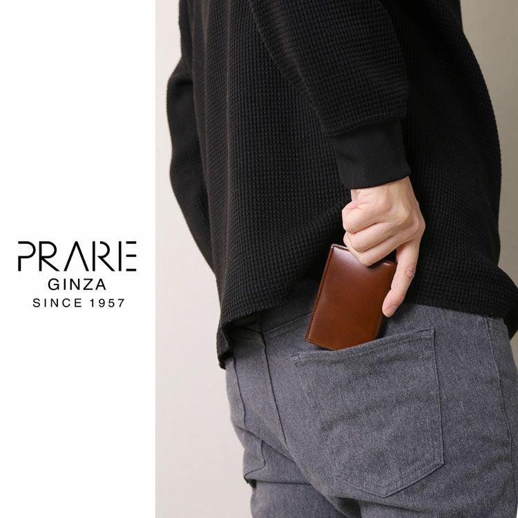 PRARE GINZA ブラック/ダークブラウン 名刺入れ PRAIRIE プレリー コードバン 日本製 名刺入れ レディース カードケース