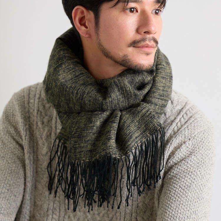 マフラー メンズ ストール 大判 厚手 カシミヤタッチ 【ネコポスで送料