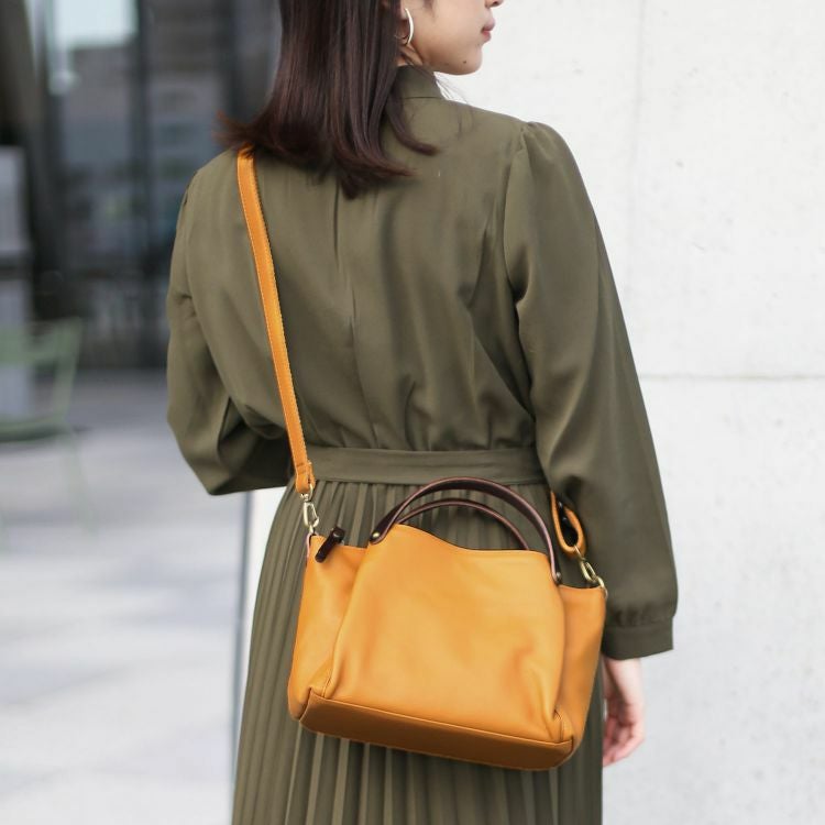 hana　2way ショルダーバッグ キャメル HALEINE 2WAY ショルダーバッグ レディース 斜めがけ 軽量 ハンドバッグ