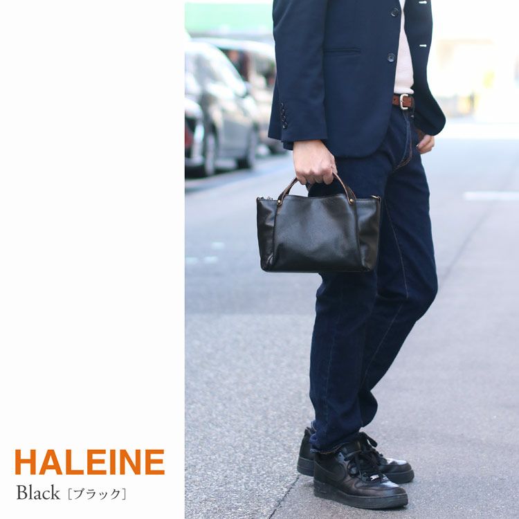 HALEINE 本革 ハンドバッグ メンズ 小さめ トートバッグ ショルダーバッグ