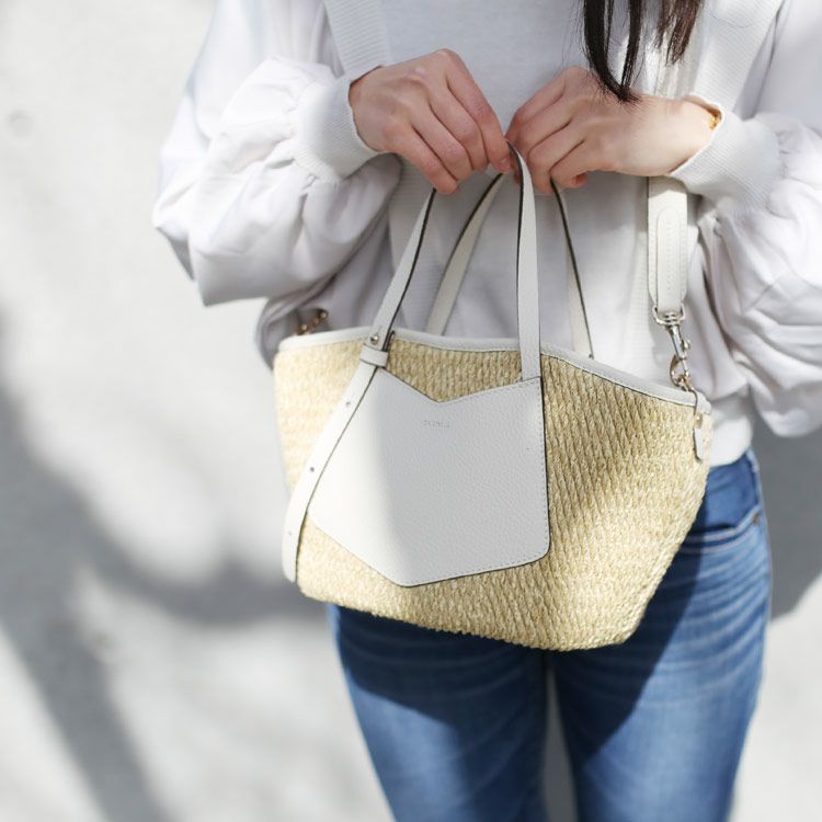 美品✨ロリステッラ かごバッグ 2WAY ショルダーバッグ ハンドバッグ 白 ショルダーバッグ レディース ロリステッラ かごバッグ 斜めがけバッグ