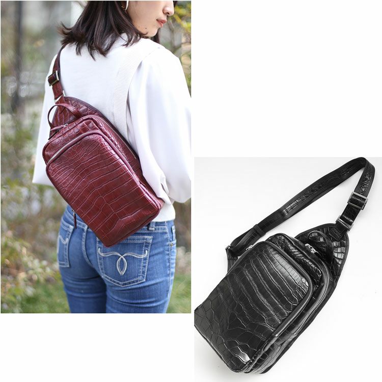 クロコダイル スリングショルダーバッグ 4FA