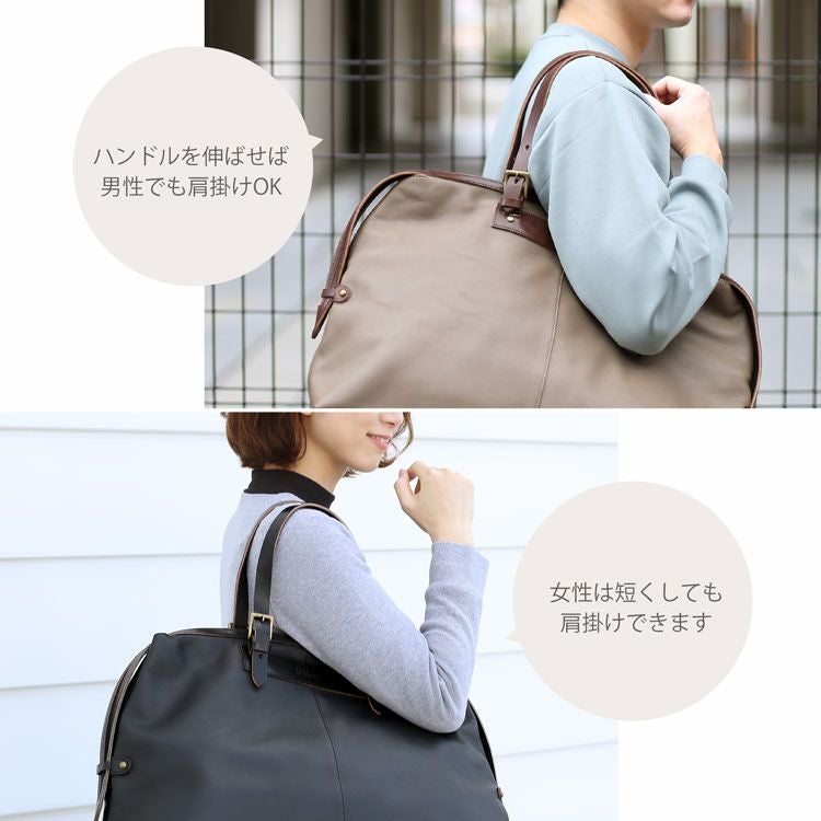 HALEINE ボストンバッグ 旅行 牛革 ヌメ革 メンズ