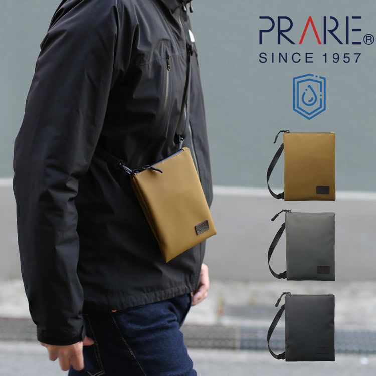 サコッシュ メンズ 横型 耐水 防水 止水ファスナー アウトドア PRAIRIE