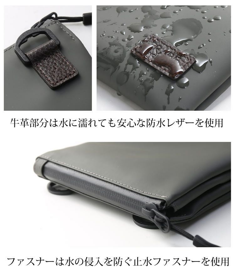 サコッシュメンズ横型耐水防水止水ファスナーアウトドアPRAIRIEプレリーACTIVEアクティブキャンプ