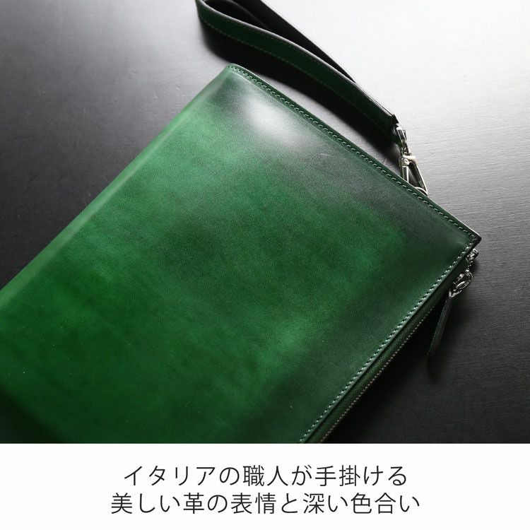 クラッチバッグ メンズ イタリア製 本革 イタリアンレザー セカンド
