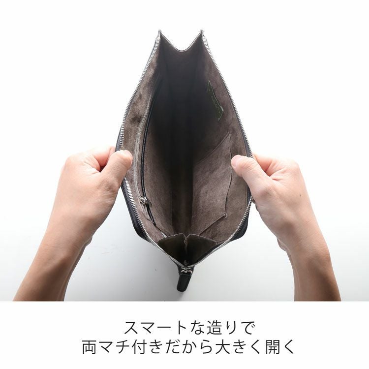 クラッチバッグ メンズ イタリア製 本革 イタリアンレザー セカンド