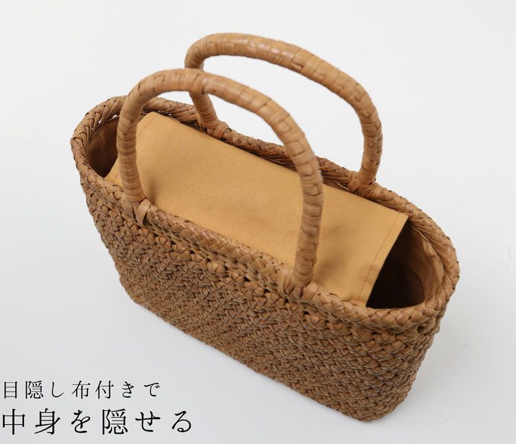 山葡萄 かごバッグ レディース 六角花編み 5mm 天然素材 手編み 山