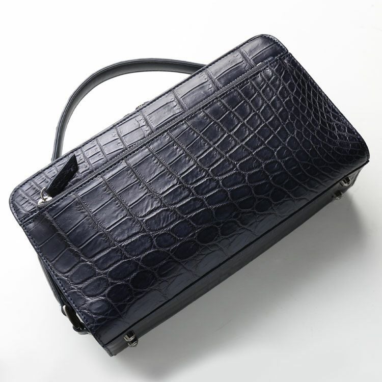 クロコダイル バッグ メンズ セカンドバッグ ダブルファスナー