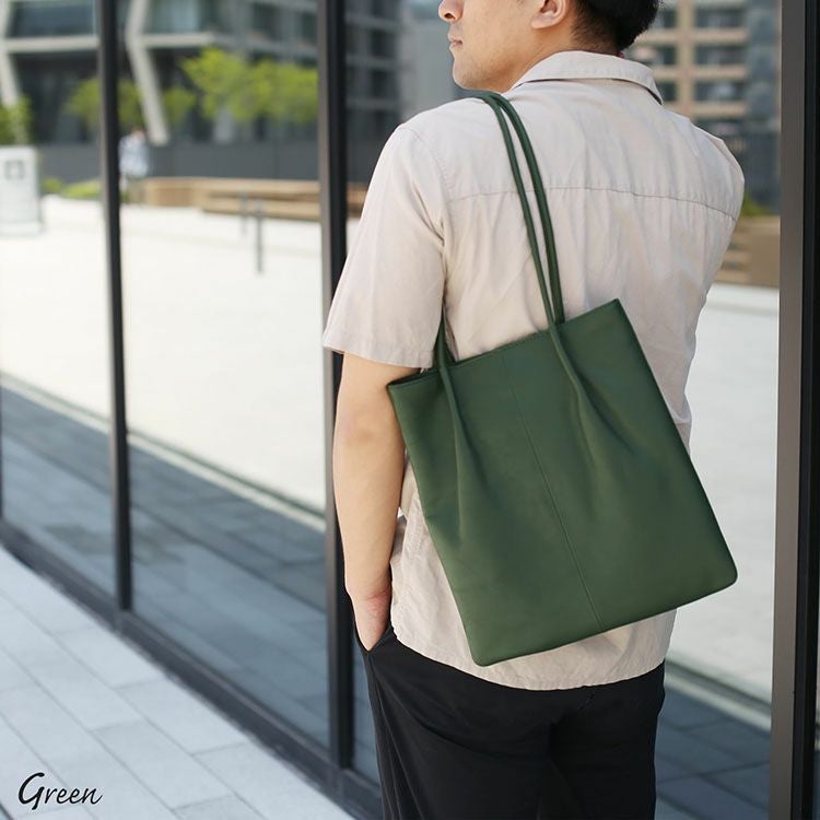 トートバッグ メンズ 縦型 本革 ポーチ付き 5F (07000492-mens-1r)