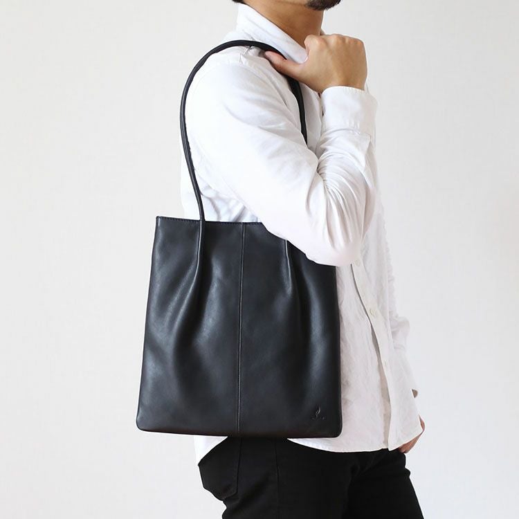 トートバッグ メンズ 縦型 本革 ポーチ付き 5F (07000492-mens-1r)