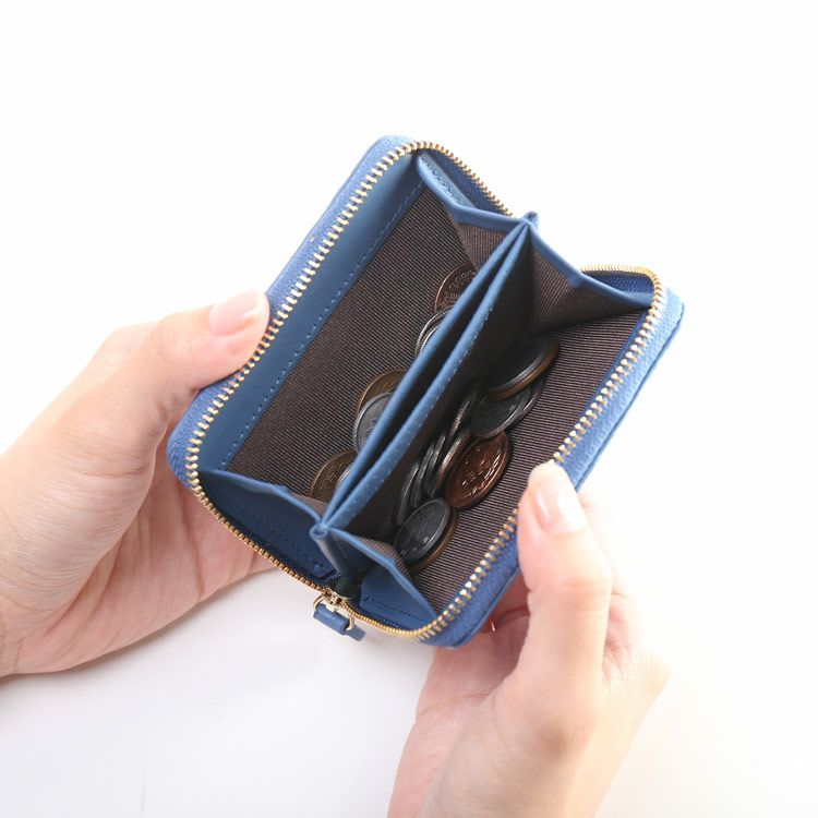 オーストリッチ ラウンドファスナー コンパクト 財布 プレゼント