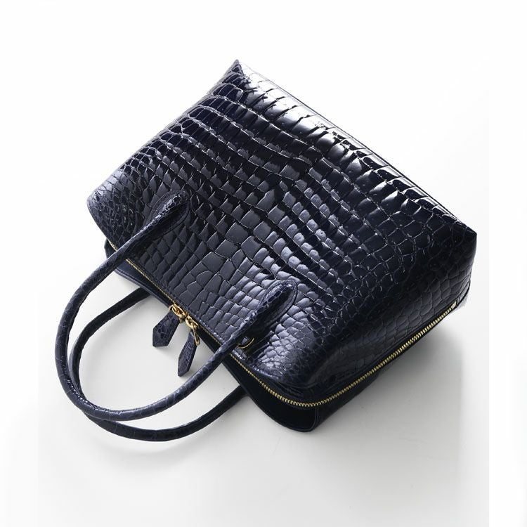 スモール クロコダイル シャイニング 加工 ハンドバッグ 2way ポロサス 4FA