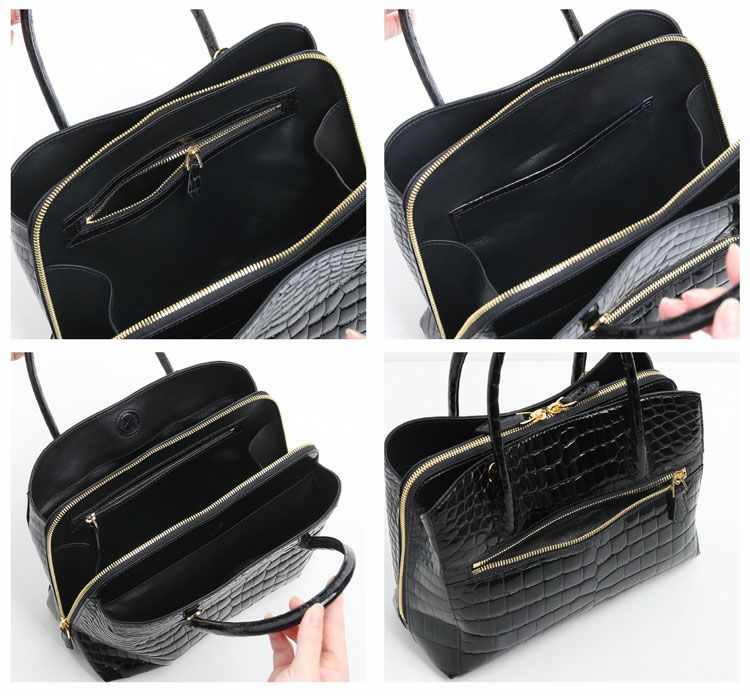 スモール クロコダイル シャイニング 加工 ハンドバッグ 2way ポロサス 4FA