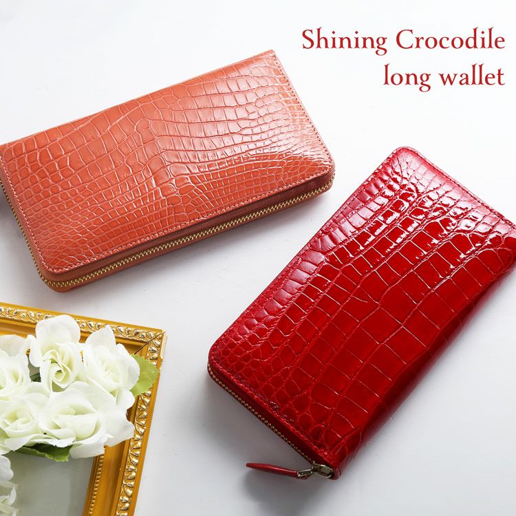 シャイニング クロコダイル 本物 クロコ 財布 レディース プレゼント