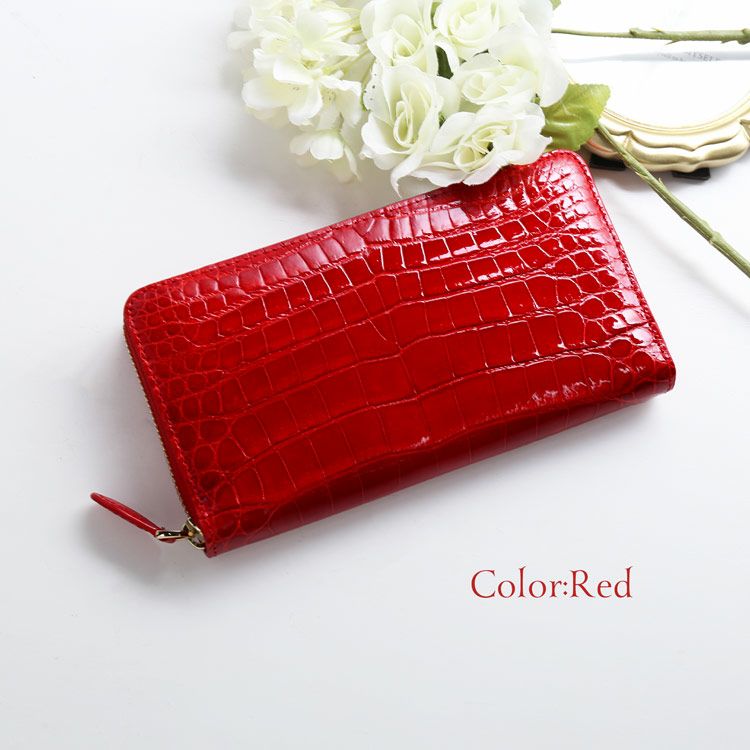 シャイニング クロコダイル 本物 クロコ 財布 レディース プレゼント