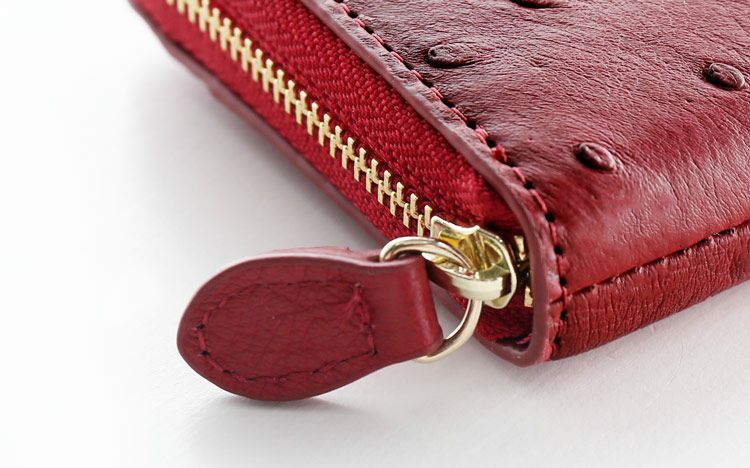 オーストリッチ コンパクト 財布 レディース 女性 ミニ財布 【ネコポス