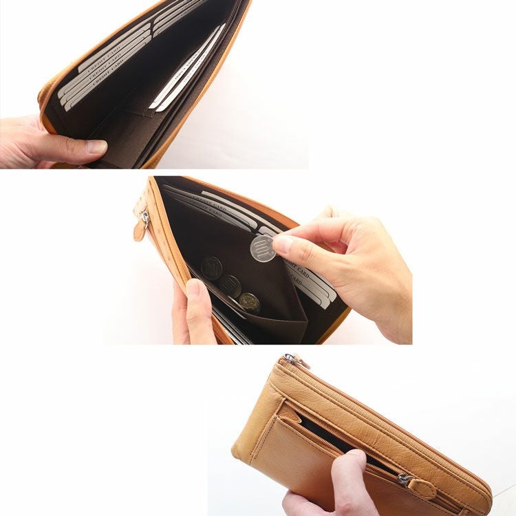 オーストリッチ 長財布 L字ファスナー レディース 財布【ネコポスで