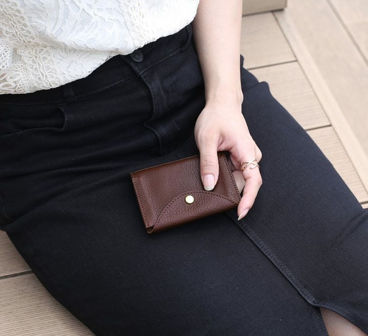 定価7万円 ベジタブルタンニン シープレザー cathy jane ブラック　M ベジタブル タンニン レザー 2つ折り 財布 日本製 本革 レディース