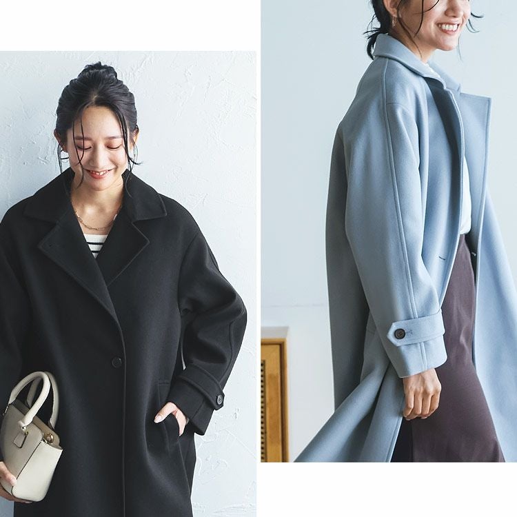 Filomoウールタッチチェスターコートロング丈