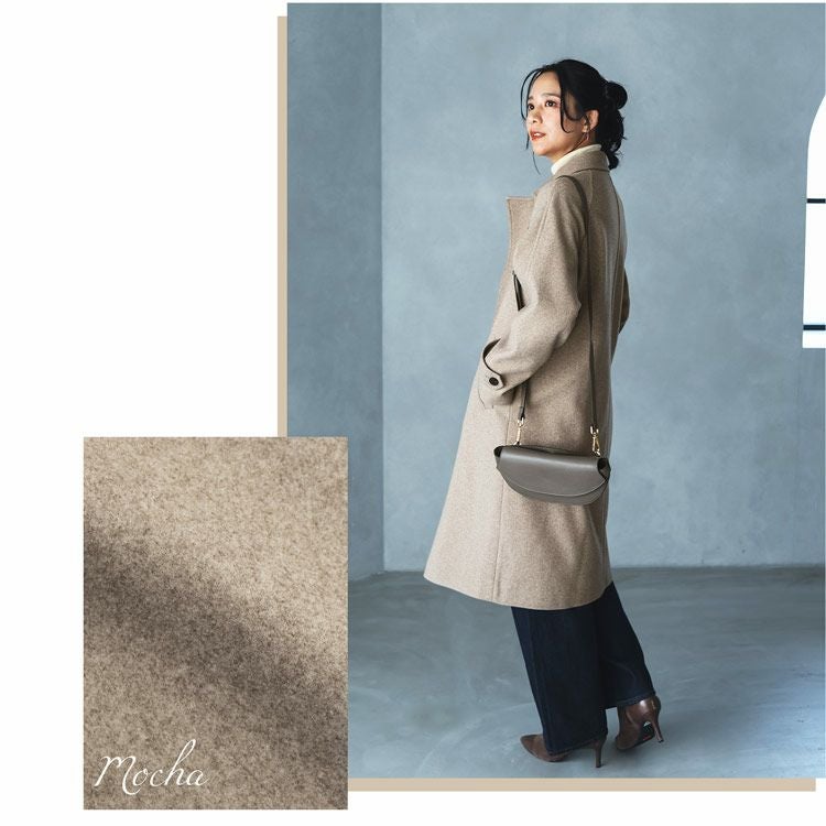 ロングコート レディース 冬 ウールタッチ チェスターコート ロング