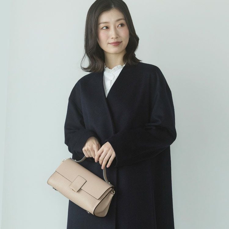 コート ノーカラー ロングコート レディース 春 黒 Filomo 卒業式 卒園