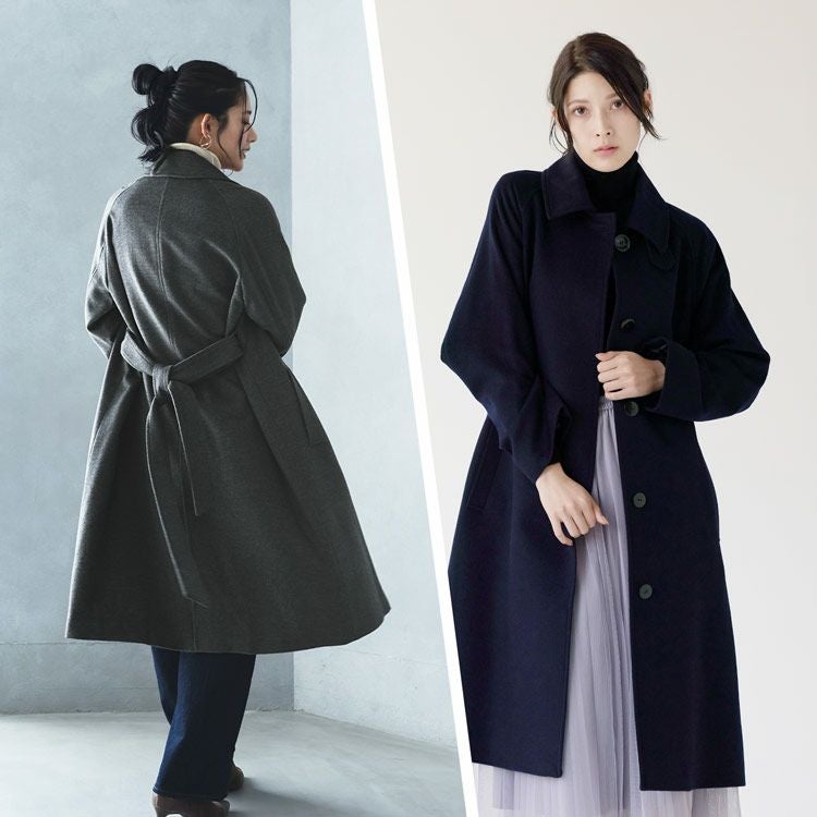 Filomo カシミヤブレンドウール ステンカラーコート レディース 卒業式