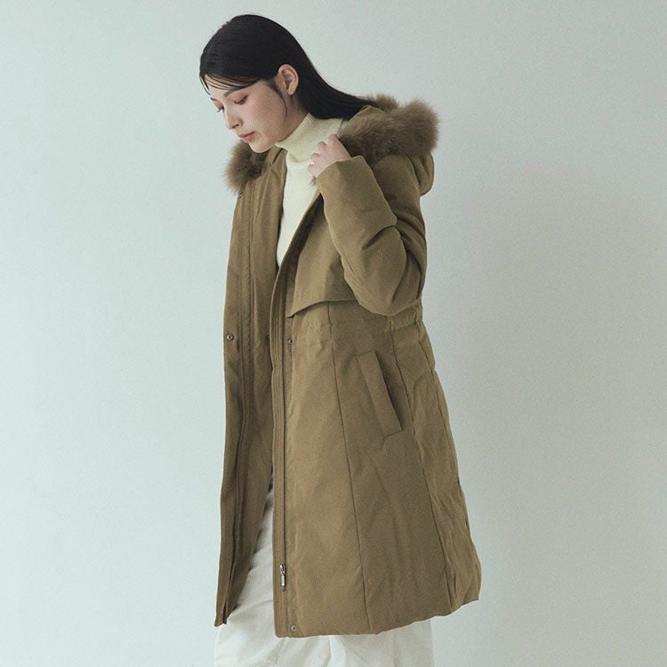 ダウンコート レディース フード付き ファー 付き フォックス Filomo