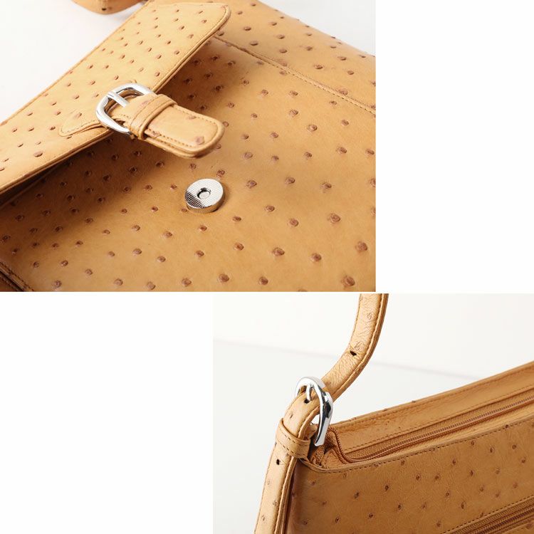 1点限り】 オーストリッチ ハンド バッグ ベルト チェスナット (6100-225r)