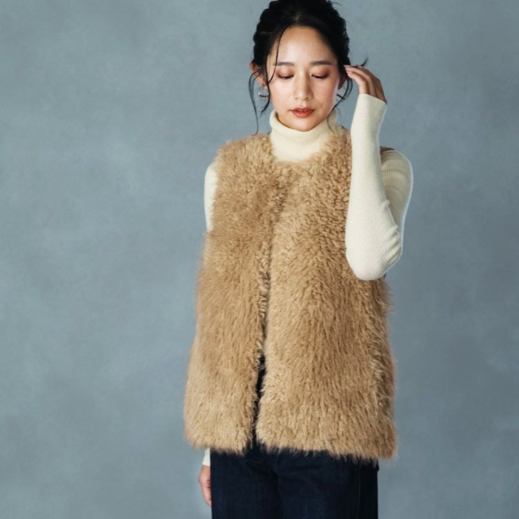 filomo エコファー ニットベスト レディース (08000293r)