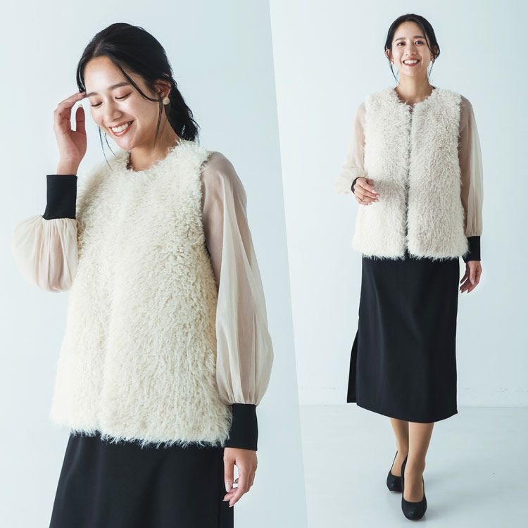 filomo エコファー ニットベスト レディース (08000293r)