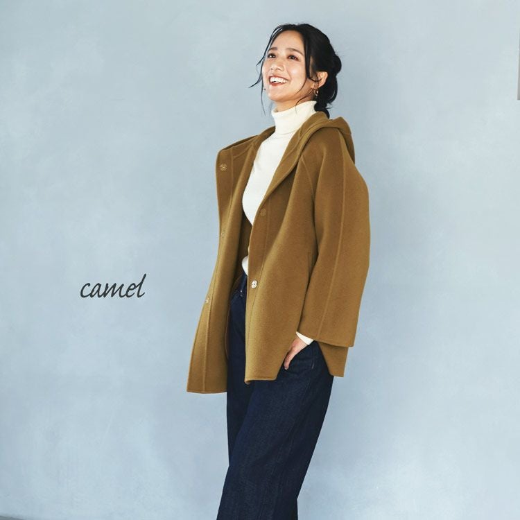 フード付き コート 裾 フレア アウター ジャケット レディース