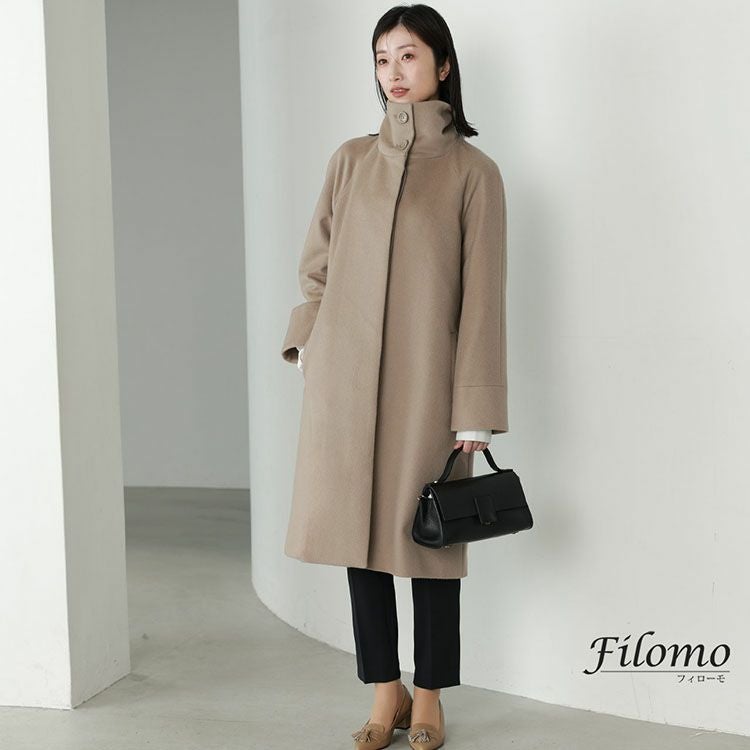 Filomo スタンドカラーコート レディース ロングコート カシミヤ