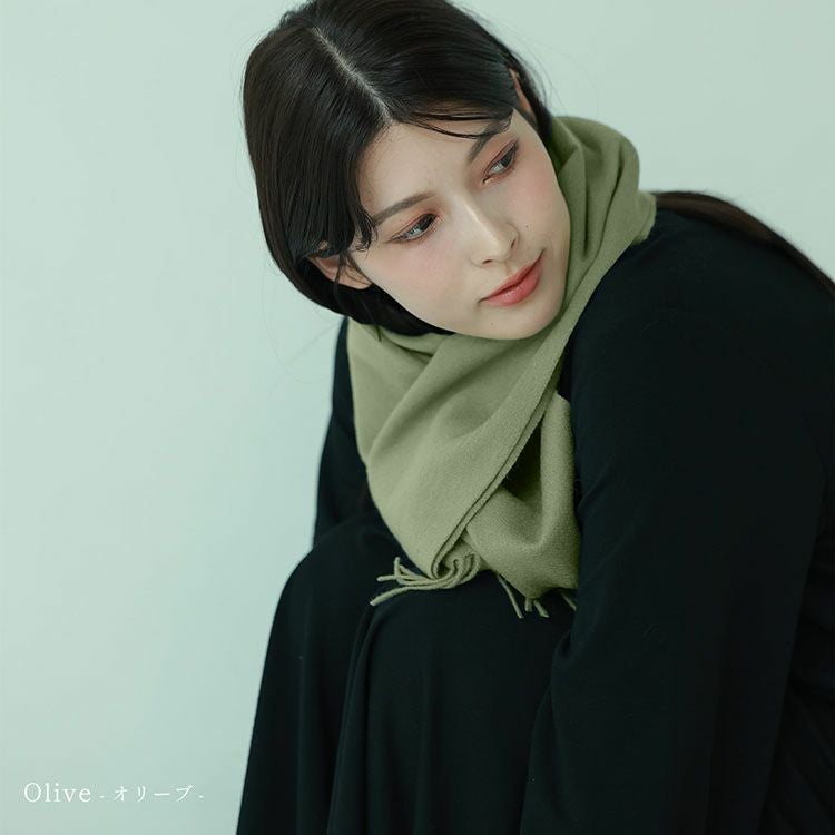 Filomo カシミヤ ブレンド マフラー チェック 無地 レディース