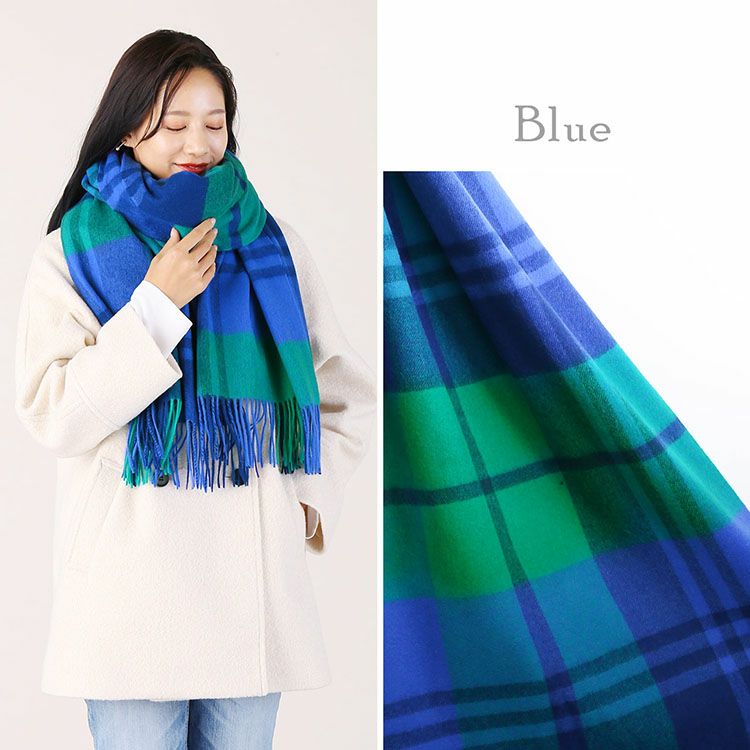 カシミヤ混 大判ストール レディース 7F