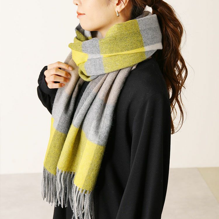 カシミヤ混 大判ストール レディース 7F