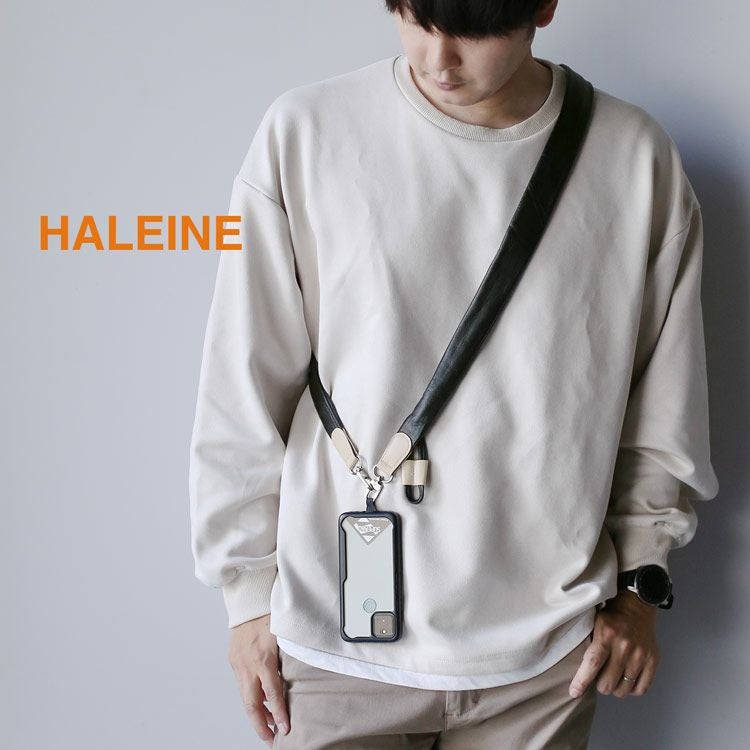 HALEINE 本革 スマホショルダーストラップ メンズ