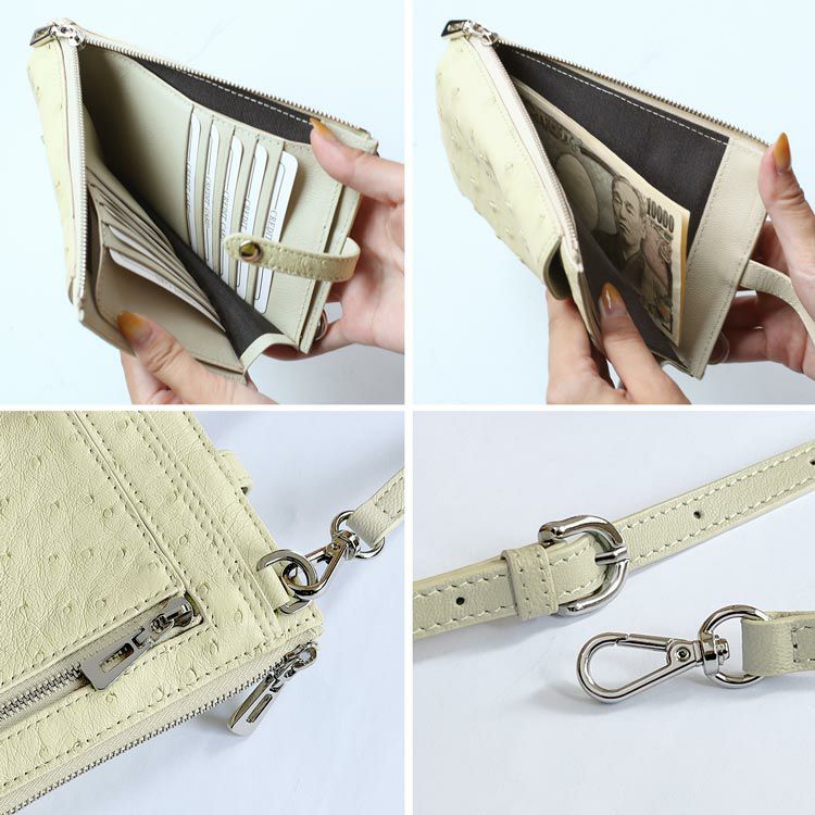 オーストリッチ スマホショルダーバッグ