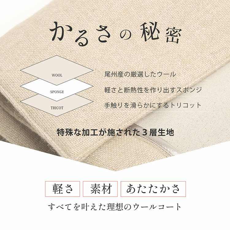新見本工場　3日で1反コート　メリノウール サイレントグレーサイズ2 尾州 新見本工場 3日で1反コート メリノウール サイレントグレーサイズ2 尾
