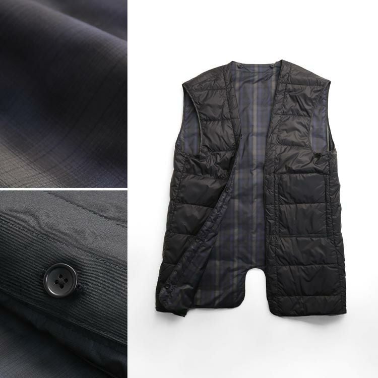 コートメンズビジネス暖いステンカラービジネスコートダウン80%ライナー付き撥水加工ストレッチ生地HALEINE